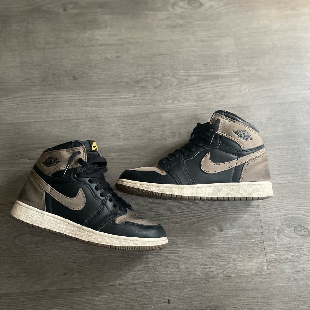 Jordan Black and Tan High-Top Sneakers
